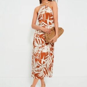 Tuckernuck Hyacinth House Brown and White Halter Maxi Dress